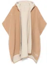 Fendi Beige Wool And Cashmere Poncho In Brown