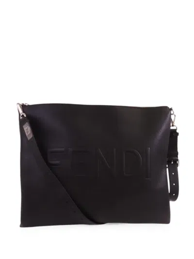 Fendi Roma Pouch Shoulder Bag In Black