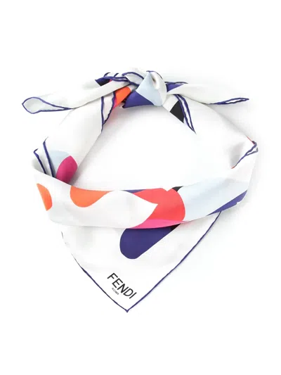 Fendi ' Roma' Print Scarf In White