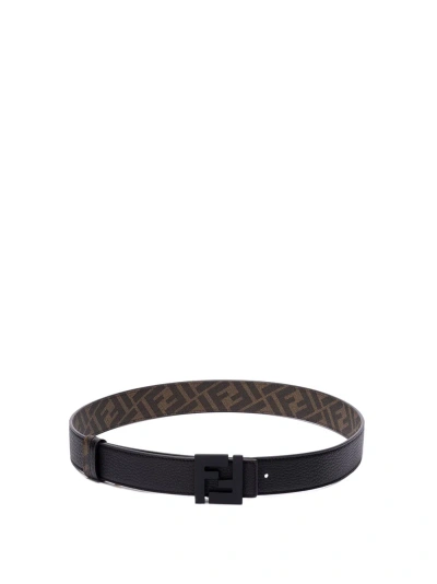 Fendi `roma` Reversible Belt In Black  