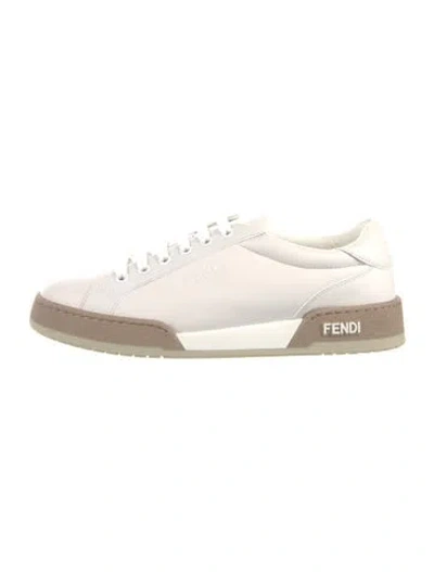 Pre-owned Fendi Roma Sneakers In White
