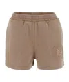 Fendi Cotton Shorts With Elastic Waistband And Side Pockets In Brown