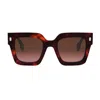 Fendi ' Roma 50mm Square Sunglasses In Brown