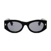 Fendi Roma Acetate Shield Sunglasses In Black
