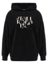 Fendi Roma Logo Hooded Sweatshirt In Black
