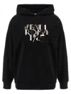 Fendi Roma Logo Hooded Sweatshirt In Black