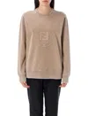 Fendi Cappuccino Cotton Oversize Sweatshirt In Brown