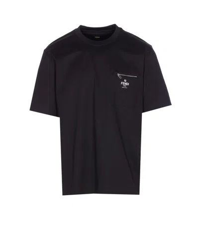 Fendi Black Cotton Jersey Oversized T-shirt