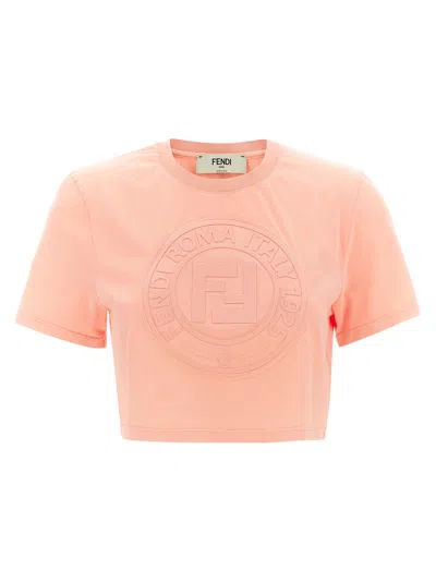 Fendi Woman Beige Tops In Pink