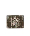 Fendi Flower Bouquet Ff Fabric Medium Tri-fold Wallet Accessories In Green