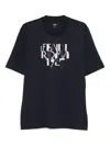 Fendi T-shirt Dark Blue Cotton T-shirt In Blue