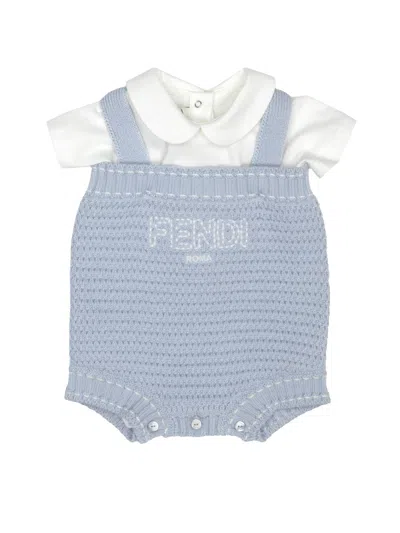 Fendi Romper "saddlery" In White