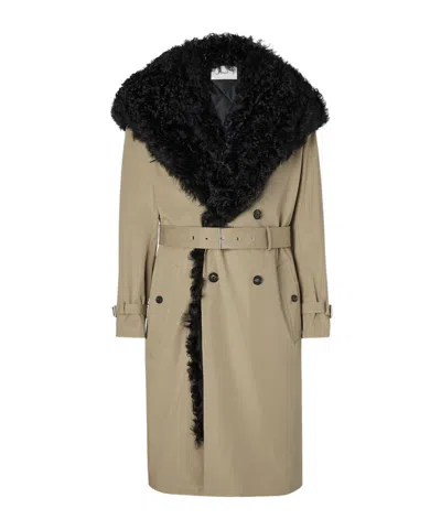 Fendi Rope-coloured Cotton Trench Coat In Multi