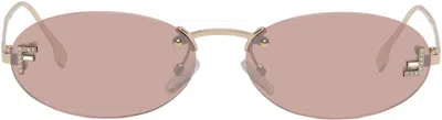 Fendi Rose Gold ' First' Crystal Sunglasses