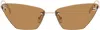 Fendi Rose Gold First Crystal Sunglasses In Shiny Rose Gold / Br