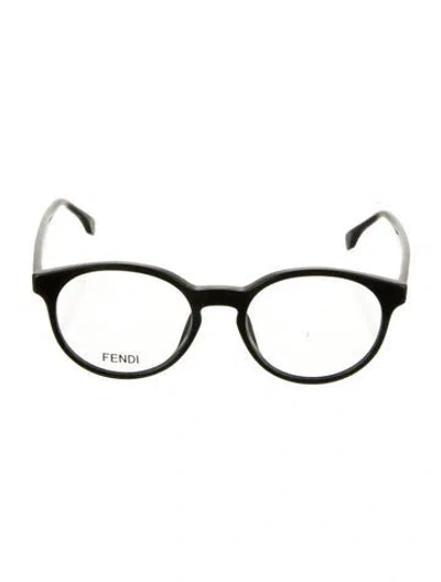 Pre-owned Fendi Round Eyeglasses In Black