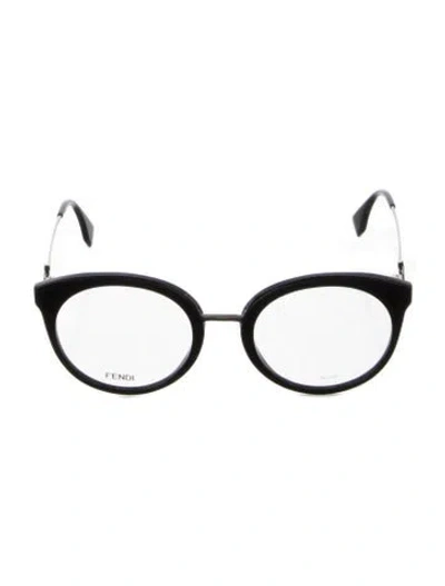 Pre-owned Fendi Round Eyeglasses In Black