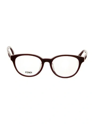 Pre-owned Fendi Round Eyeglasses In Burgundy