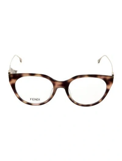 Pre-owned Fendi Round Eyeglasses In Neutral