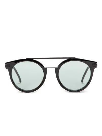 Pre-owned Fendi Round-frame Sunglasses In Black