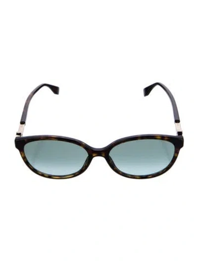 Pre-owned Fendi Round Gradient Sunglasses In Brown