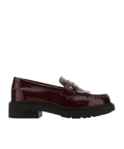Fendi Round Head Loafer Shoes In Nero