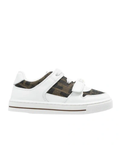 Fendi Round-head Sneakers In White