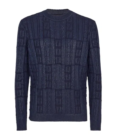 FENDI FENDI LOGO DETAILED CREWNECK KNITTED JUMPER