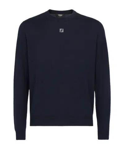 Fendi Round Neck Sweater In Black