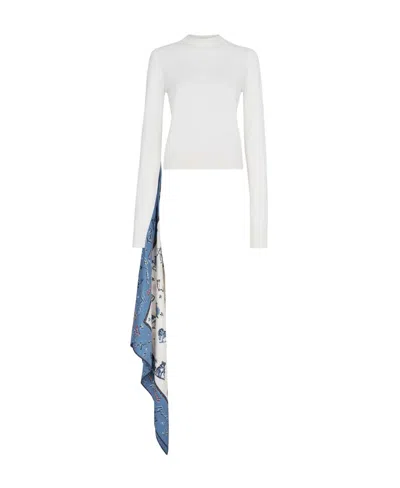 Fendi Round Neck Sweater In White