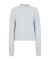 Fendi Ff Wool And Cashmere Crop Sweater In White