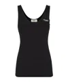 Fendi Logo-ribbon Tank Top In Black