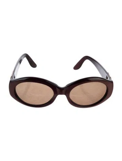 Pre-owned Fendi Round Tinted Sunglasses In Brown/metallic