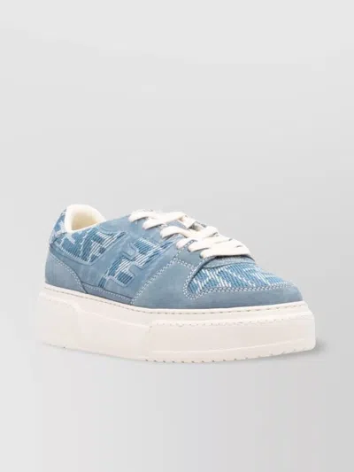 FENDI ROUND TOE LOW-TOP PLATFORM SNEAKERS