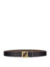 Fendi Men Rounded Reversible Belt In Brown