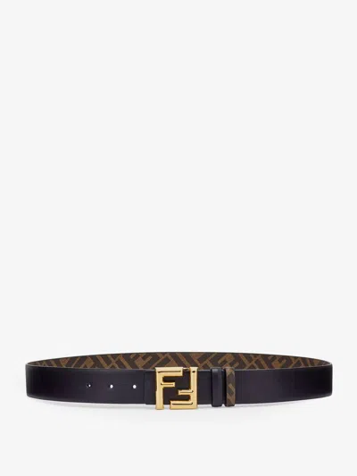 Fendi Men Rounded Reversible Belt In Blue