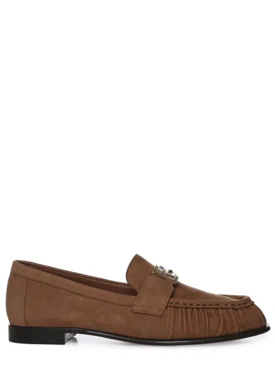 Fendi Rounded Toe Flat Shoes With Stylish Accessory In Multi