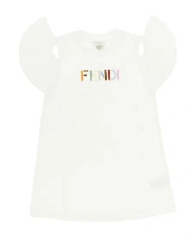 Fendi Round-neck Dress In White