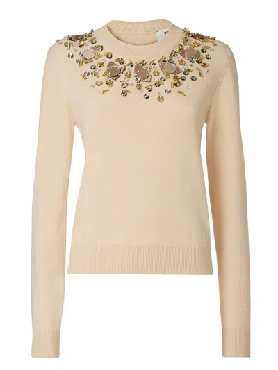 Fendi Roundneck Pullover In Neutral