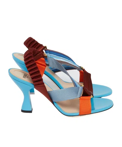 Fendi Round-toe High-heeled Sandals In Multi