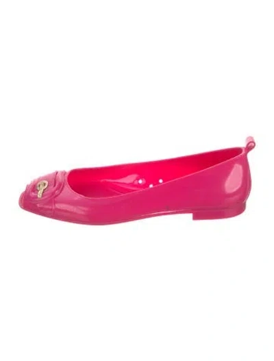 Pre-owned Fendi Rubber Ballet Flats In Pink