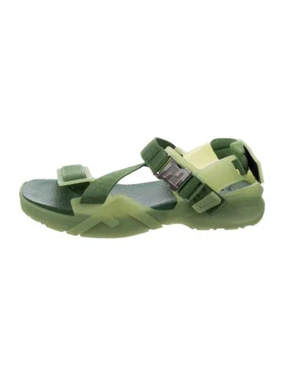 Pre-owned Fendi Rubber Sandals In Green