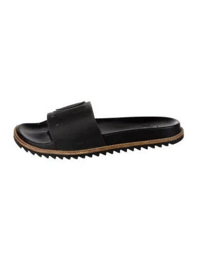 Pre-owned Fendi Rubber Slides In Black