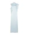 Fendi Light Blue Long Dress With Asymmetric Sleeves In Silk Woman In White