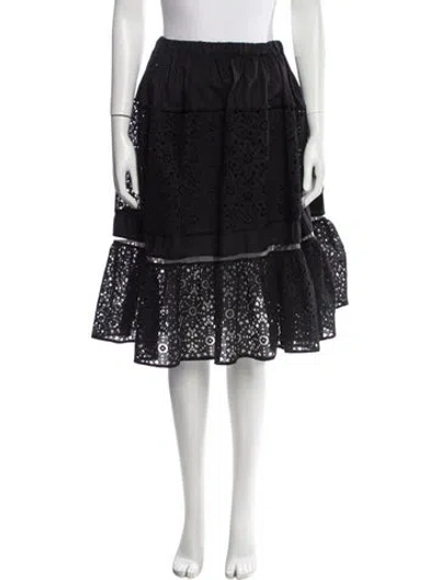 Pre-owned Fendi Ruffle Embellishment Knee-length Skirt In Black