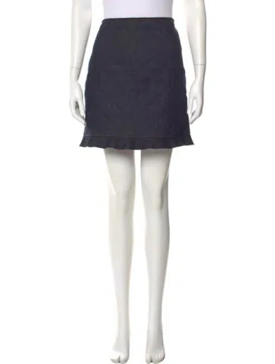 Pre-owned Fendi Ruffle Embellishment Mini Skirt In Blue