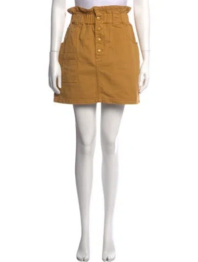 Pre-owned Fendi Ruffle Embellishment Mini Skirt In Yellow
