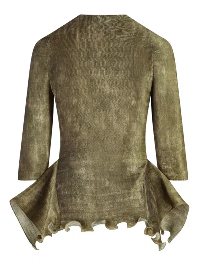 FENDI RUFFLED BUTTONED SWEATER