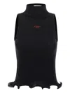 Fendi Cotton Top Finished With Ruffles In Black