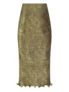 Fendi Ruffled Midi Skirt In Green